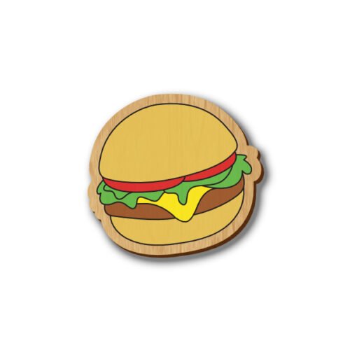 Yummy Burger - Hand-painted Wooden Pin