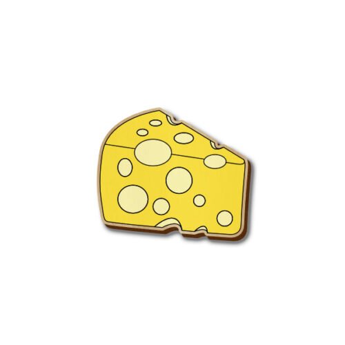 Cheese Cube - Hand-painted Wooden Pin
