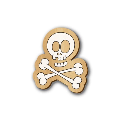 Skull - Hand-painted Wooden Pin