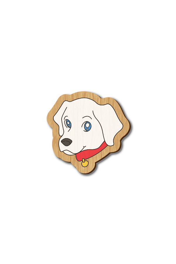 Cute Dog - Hand-painted Wooden Pin