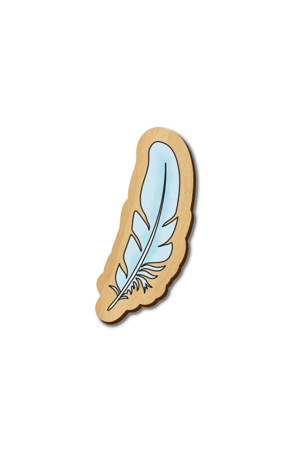 Feather - Hand-painted Wooden Pin