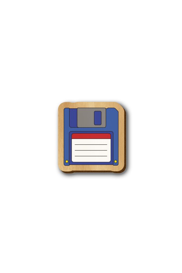 Floppy disk - Hand-painted Wooden Pin