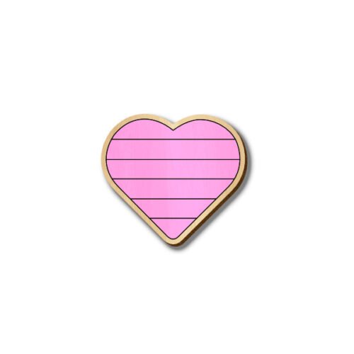 Pink Heart - Hand-painted Wooden Pin