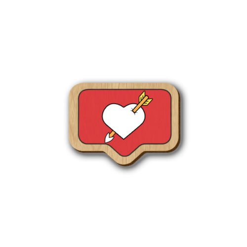 Insta Heart - Hand-painted Wooden Pin