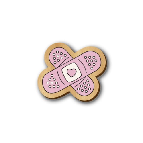 Love Bandaid - Hand-painted Wooden Pin
