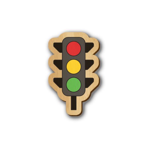 Traffic Light - Hand-painted Wooden Pin