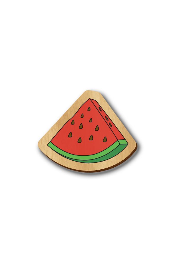 Watermelon- Hand-painted Wooden Pin