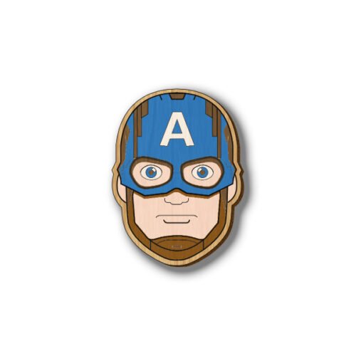 Captain America - Hand-painted Wooden Pin