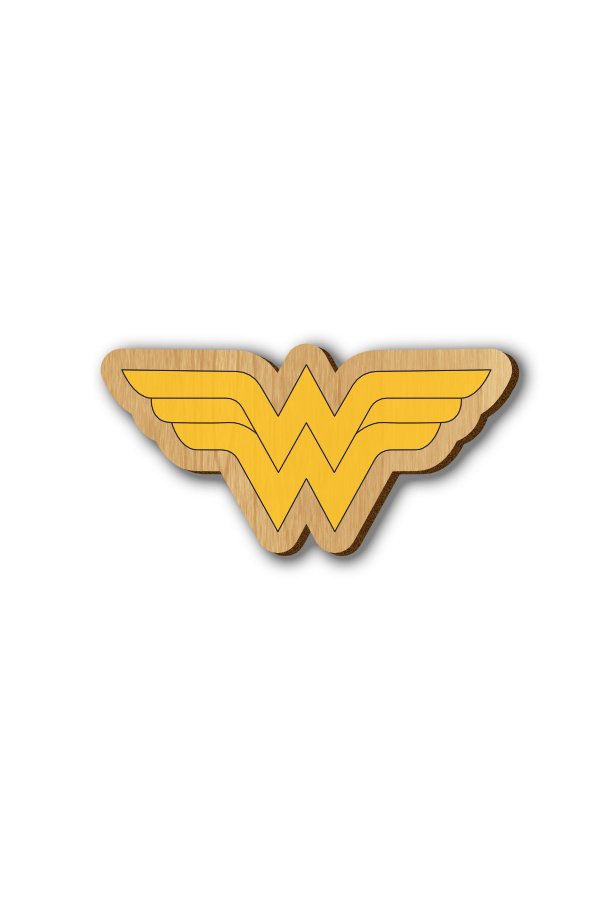Wonder Woman Logo - Hand-painted Wooden Pin
