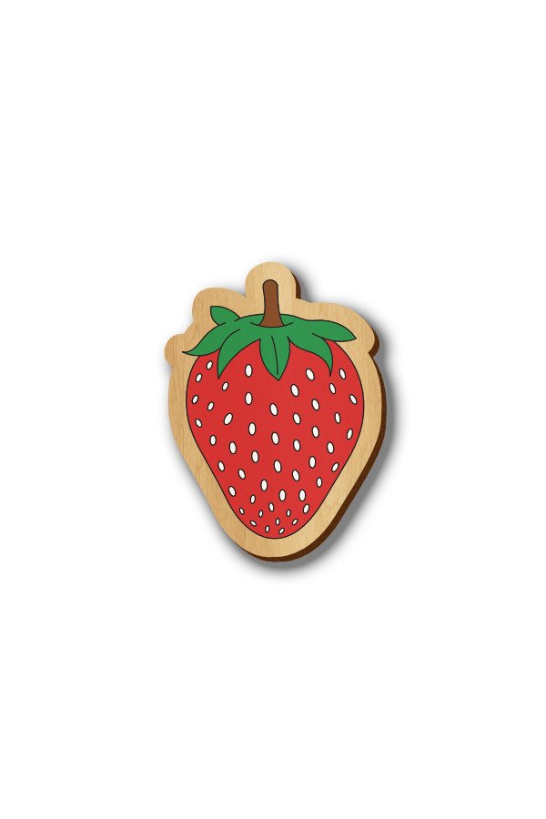 Strawberry - Hand-painted Wooden Pin