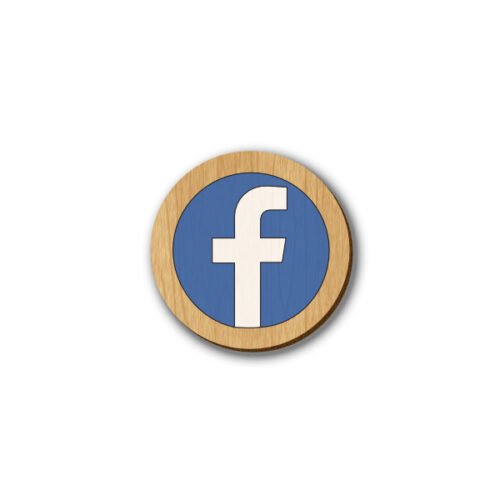 Facebook Icon - Hand-painted Wooden Pin