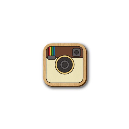 Instagram Icon - Hand-painted Wooden Pin
