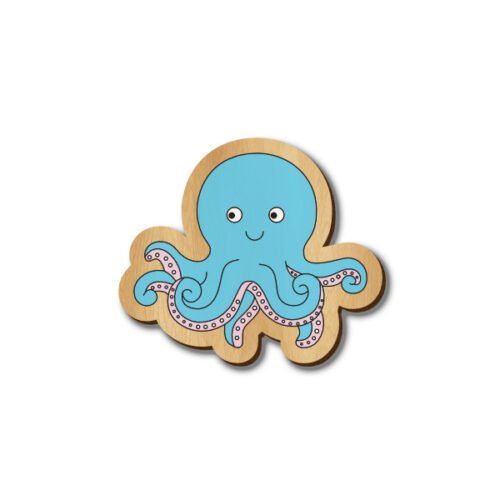 Octopus - Hand-painted Wooden Pin