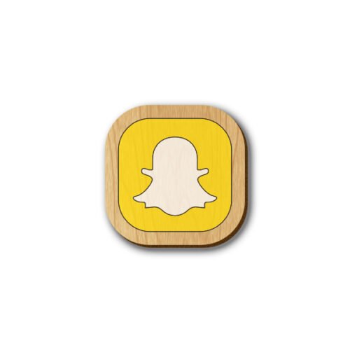 Snapchat Icon - Hand-painted Wooden Pin