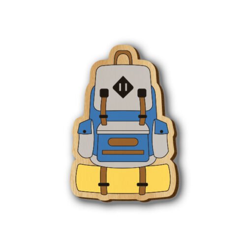Travel Backpack - Hand-painted Wooden Lapel Pin