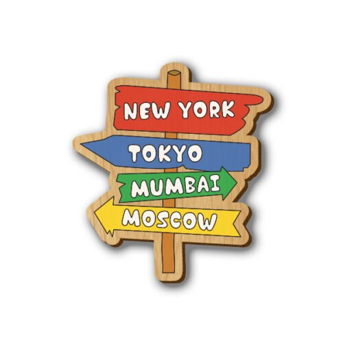 Travel the World - Hand-painted Wooden Lapel Pin