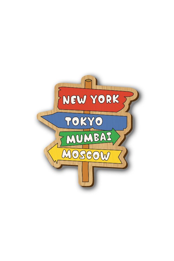Travel the World - Hand-painted Wooden Lapel Pin