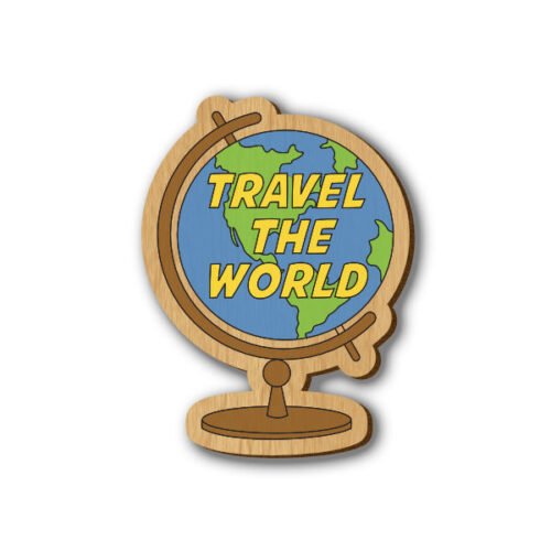 Travel the World - Hand-painted Wooden Lapel Pin