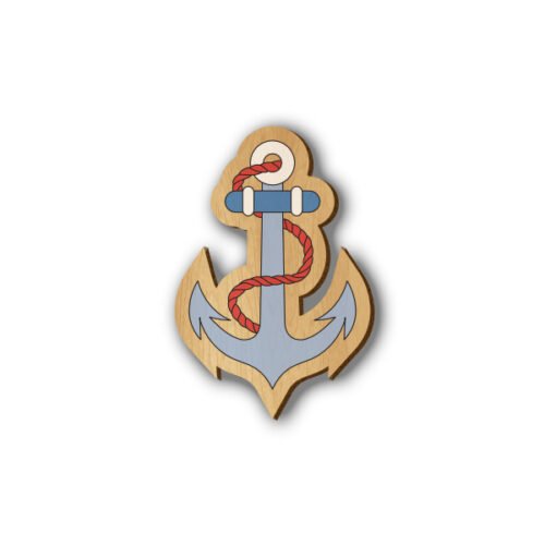 Anchor - Hand-painted Wooden Lapel Pin