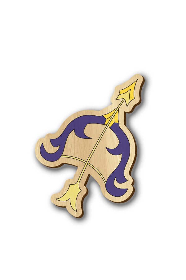 Sagittarius Zodiac Sign - Hand-painted Wooden Lapel Pin