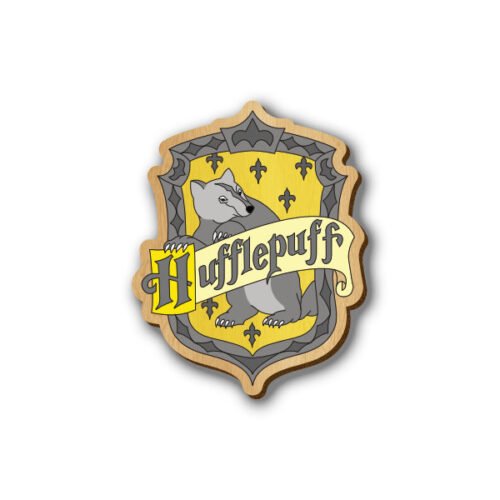 Harry Potter Hufflepuff - Hand-painted Wooden lapel Pin & Fridge Magnet