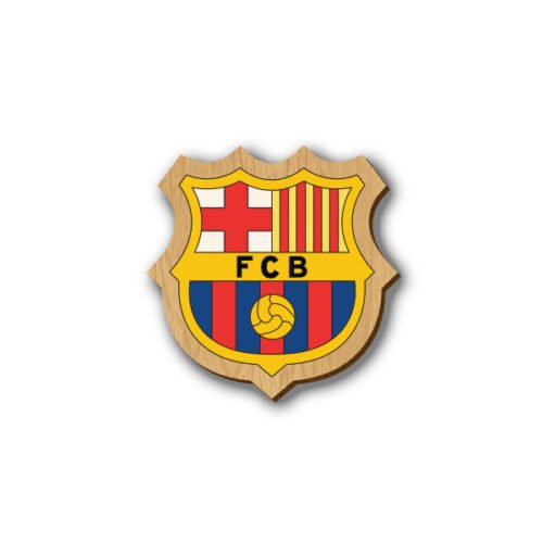 FC Barcelona Logo - Hand-painted Wooden Lapel Pin