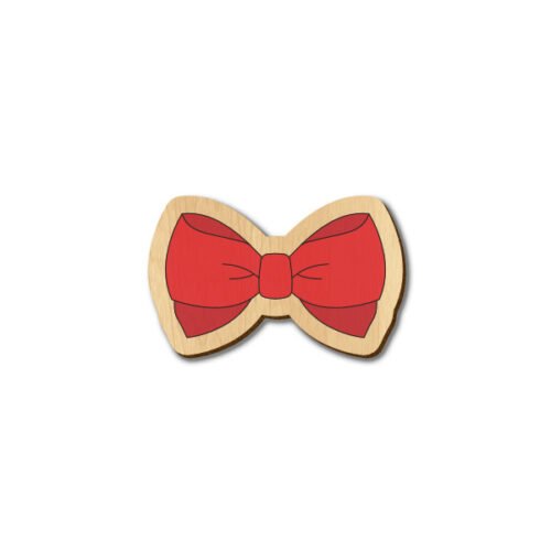 Bow Tie - 1 - Hand Painted Wooden Lapel Pin & Magnet