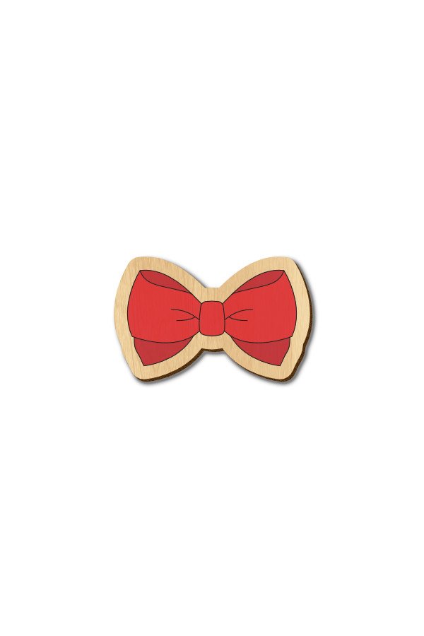 Bow Tie - 1 - Hand Painted Wooden Lapel Pin & Magnet Bow Tie - 1 - Hand Painted Wooden Lapel Pin & Magnet
