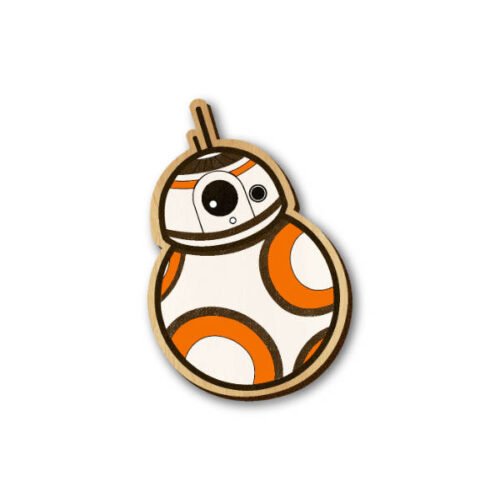 BB8 - Star Wars - Hand Painted Wooden Lapel Pin