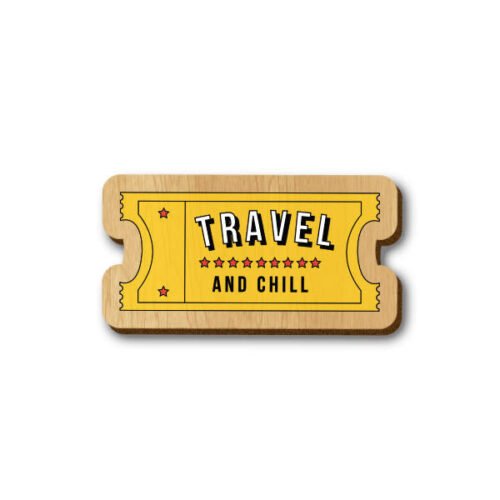 Travel and Chill - Hand Painted Wooden Lapel Pin