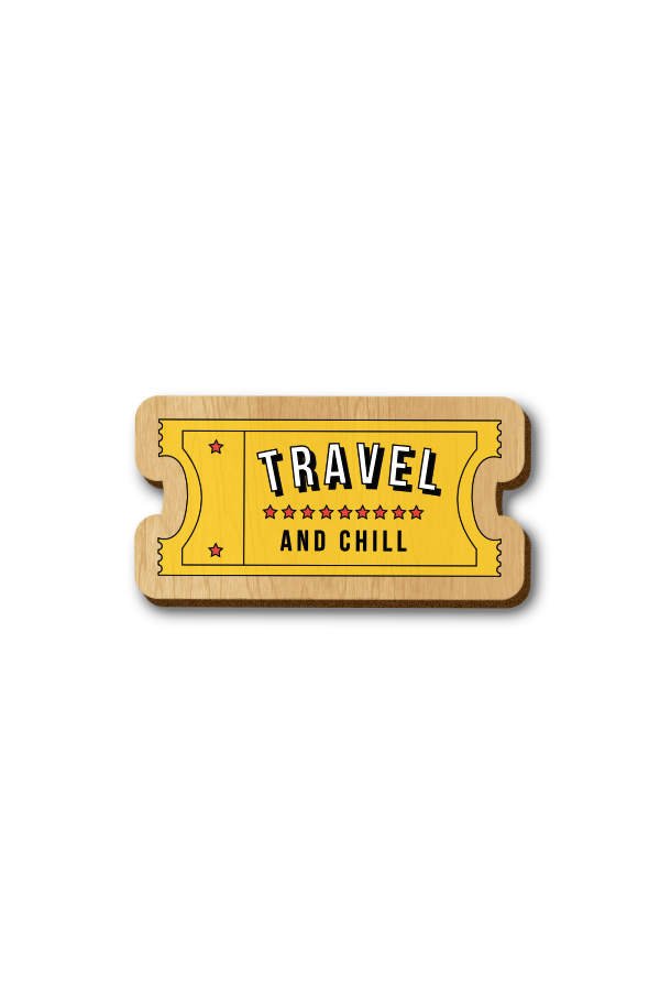 Travel and Chill - Hand Painted Wooden Lapel Pin