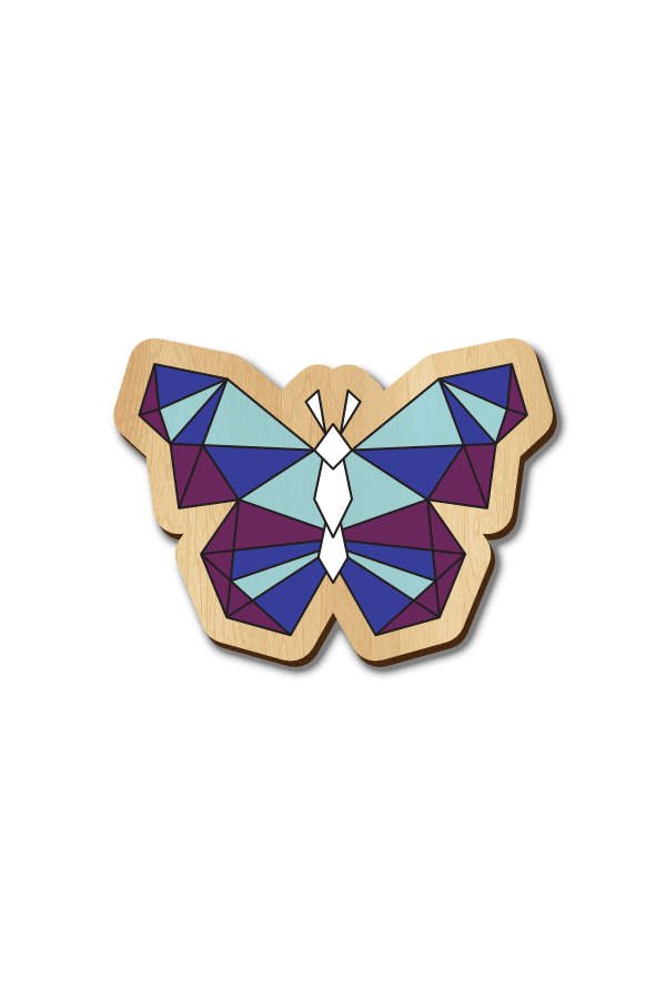 Butterfly 2 - Hand Painted Wooden Lapel Pin