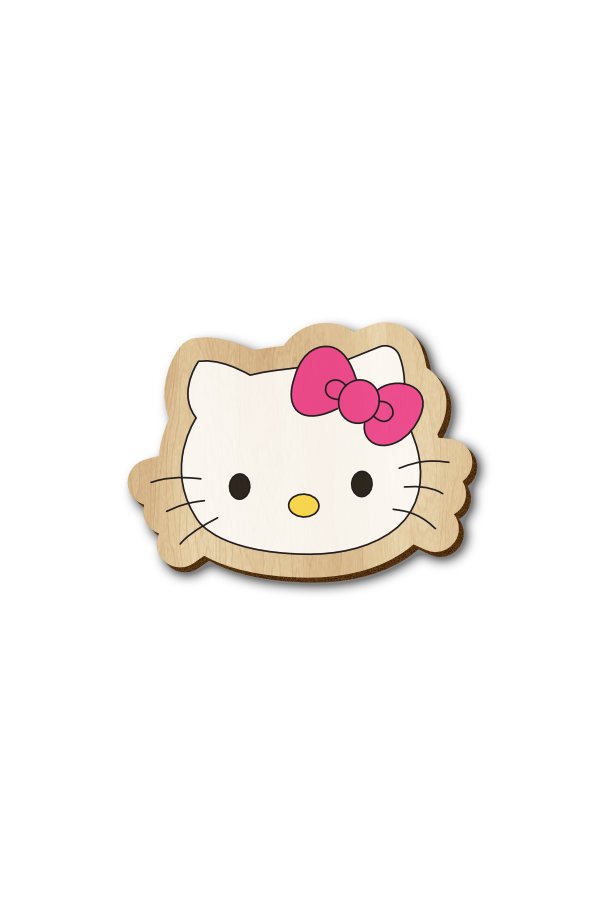 Hello Kitty - Hand Painted Wooden Lapel Pin