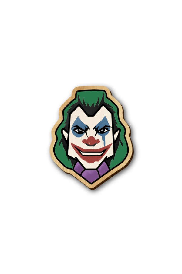 Joker - Hand Painted Wooden Lapel Pin