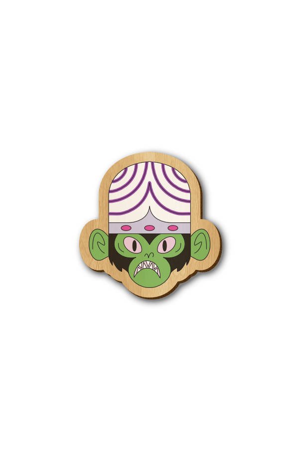 Mojo Jojo PowerPuff Girls - Hand Painted Wooden Lapel Pin