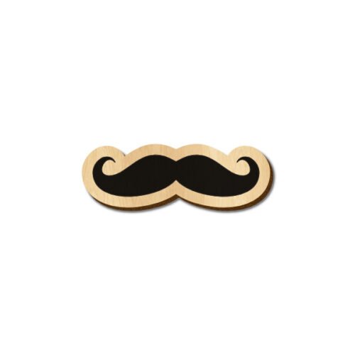 Moustache - Hand Painted Wooden Lapel Pin