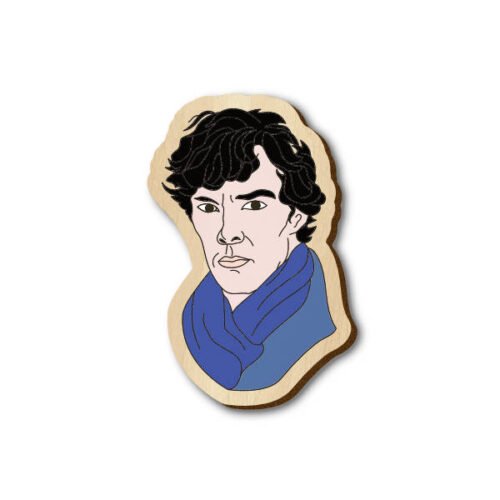 Sherlock - Hand Painted Wooden Lapel Pin