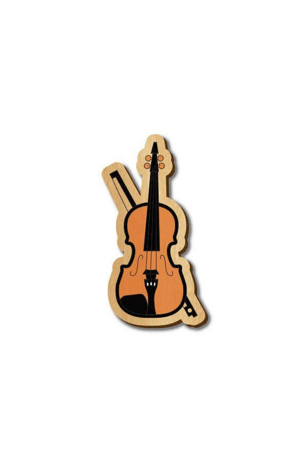 Violin - Hand Painted Wooden Lapel Pin